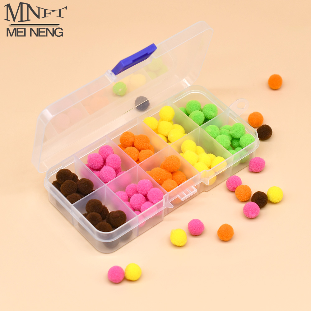 Fishing Hook Assortment - MNFT ชุดวัสดุทำเหยื่อตกปลาแบบผสมสี 100 ชิ้น/กล่อง Glo-Bug Egg
