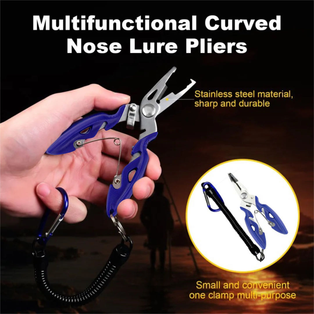 Fishing Hook Remover - คีมปากโค้งอเนกประสงค์สำหรับคีมพับได้อเนกประสงค์ตกปลากลางแจ้ง