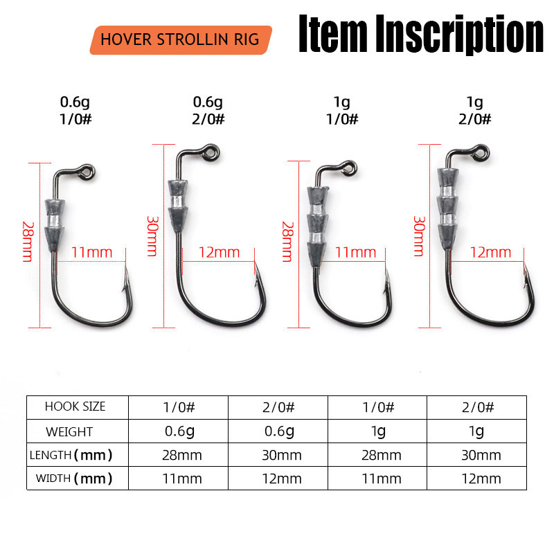 WODJYJ 10 ชิ้น 0.6 กรัม 1 กรัม - Fishing Hook Assortment บทวิจารณ์และราคา