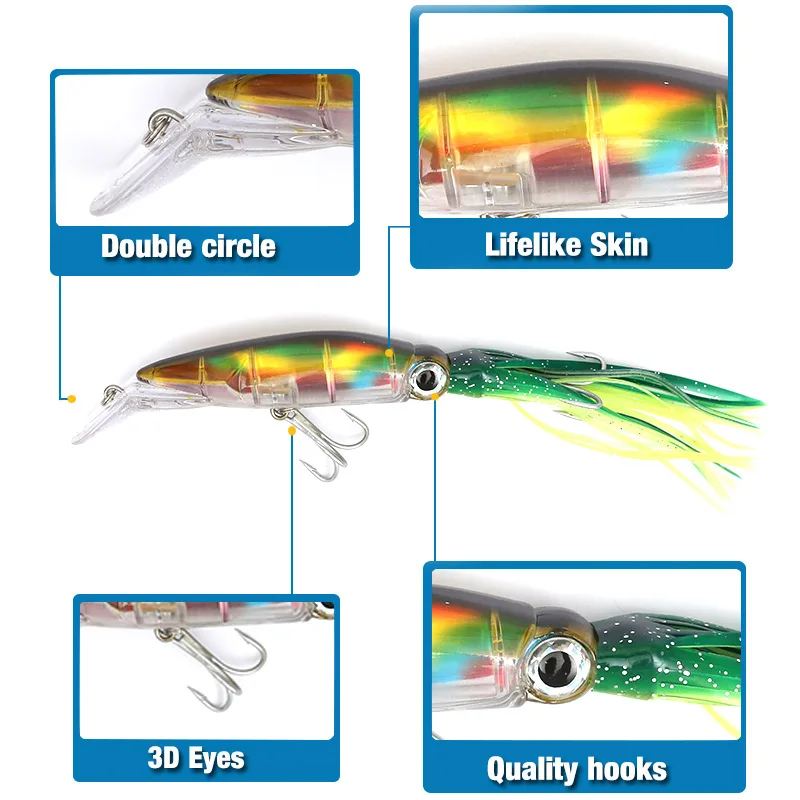 FLYSAND ขนาดใหญ่จําลองปลาหมึก  - Fishing Hook Size บทวิจารณ์และราคา