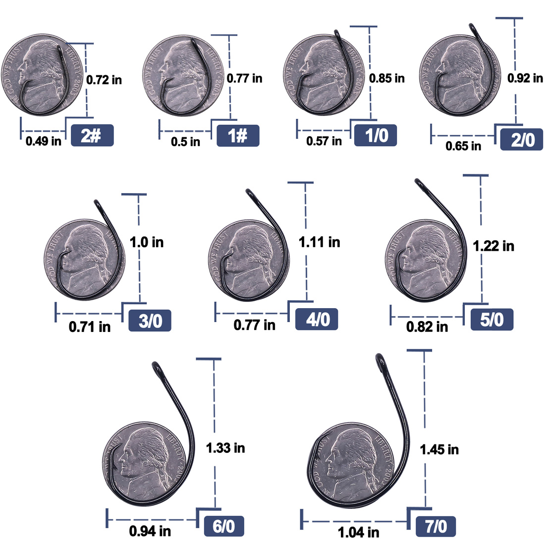9KM ตะขอวงกลมแบบกว้าง 25-50 ชิ - Fishing Hook Offset บทวิจารณ์และราคา